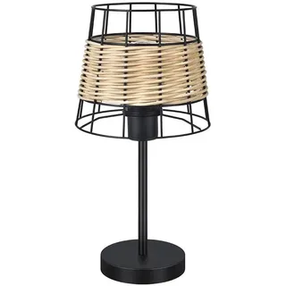 Zarivy Tischlampe aus Schmiedeeisen und Rattan, Sockel E27, Maße 41 x 20 x 20 cm, ideal für Dekoration und Atmosphäre von Räumen.