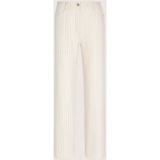Regular-fit-Jeans MADELEINE "Jeans Nadelstreifenhose mit weitem Bein", Damen, Gr. 19, N + K Gr, weiß (wollweiß, multicolor), Obermaterial: 98% Baumwolle CO. 2% Elasthan EL., Modern, Jeans Regular-fit-Jeans, Jeans mit farbigen Webstreifen