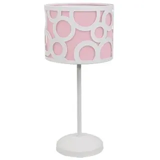 PRENDELUZ Tischlampe, 1 x E14, Rosa/Weiß, 42 x 18 x 18 cm, dekorative Beleuchtung für Häuser und Büros, ideal für moderne Räume.