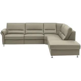 Beldomo Premium Ecksofa , Ecru , Metall , Echtleder , Rindleder , Ottomane rechts, L-Form , 288x249 cm , Goldenes M , erweiterbar, Typenauswahl, Bettkasten erhältlich, Fußauswahl, Lederauswahl, Stoffauswahl, planbar, seitenverkehrt erhältlich, Bettfunktion erhältlich, Hocker erhältlich, Rückenfutter, individuell planbar, Armteil links , Wohnzimmer, Sofas & Couches, Wohnlandschaften, Ecksofas