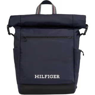 Tommy Hilfiger Herren Rucksack Rolltop Handgepäck, Mehrfarbig (Space Blue), Einheitsgröße