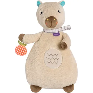 Fehn Wärmetier Capybara Clara – Wohltuendes Kuscheltier mit entnehmbarem Wärme-/Kältesäckchen – Körnerkissen für Babys und Kleinkinder ab der Geburt