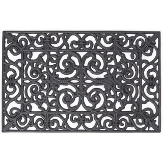 Homescapes FUßMATTE Ornament, Gummi 45/70 cm , Naturmaterialen , Floral , Rechteckig , 45x70 cm , Teppiche und Böden, Schmutzfangmatten, Fußmatten