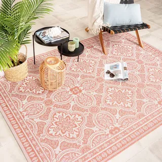 In- & Outdoor Teppich - Summer Oriental Rosa - 240x330cm - Boho, Ländlich, Modern - Balkon, Garten / Terrasse - FRAAI | Home & Living - Rosa