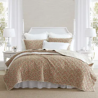 Laura Ashley Bettgarnitur Floral Burnt Orange 160 x 200 cm + 2 x 65 x 65 cm