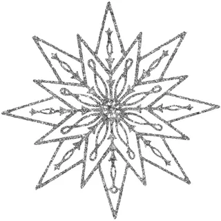Weihnachtsstern Hängende Glitzerdekoration 25cm - Silber