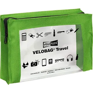 Veloflex 2705341 - VELOBAG Travel A5 Kleinkrambeutel Reißverschlusstasche Mehrzwecktasche, Textil und PVC, grün,