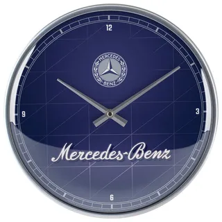 Nostalgic-Art Retro Wanduhr 31 cm 31 silber/blau