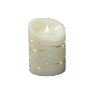 Konstsmide LED-Echtwachskerze 10 cm 14 cm weiß