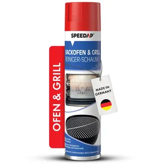 SPEEDAP Backofen- und Grillreiniger | 500 ml Schaum | kraftvoller Reiniger und Fettlöser für Backofen, Grill, Herdplatte, Ceranfeld und Kaminglas | löst selbst stark eingebrannten & rußigen Schmutz