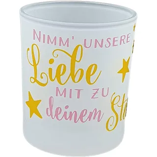 Teelicht für Sternenkinder Trauer Kerze Trost Schutzengel mit Spruch Fehlgeburt Geschenk (Rosa-1)