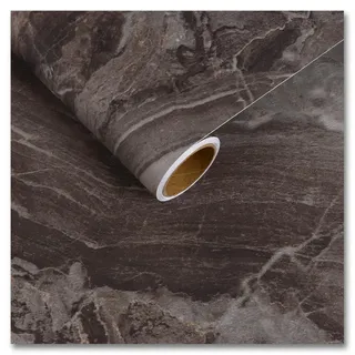 CRE8TIVE Braun Marmor Folie Matt Tapete Selbstklebend Klebefolie Marmoroptik Wasserfest Marmor Tapete Küche Arbeitsplatte Vinatge Folie für Möbel Schrankfolie Badezimmer Wohnzimmer 30cm x 200cm