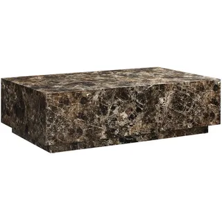 SalesFever Couchtisch »Almeria Beistelltisch: Stilvoller Tisch 120/75 cm rechteckig 120x75 cm, in Marmoroptik foliert Braun