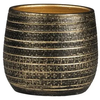 Übertopf innen Passion for Pottery Solano Ton Ø 20 cm H 18 cm schwarz/gold