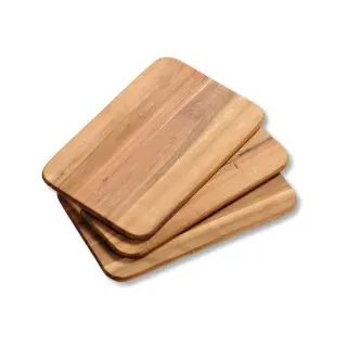 Kesper Frühstücksbrettchen, Akazienholz, 3-teiliges Set, Praktisches Frühstücksbrett für den täglichen Gebrauch, Maße (H x B x T): 1 x 15 x 23 cm