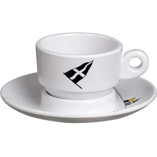 Marine Business Regatta Tasse und Untertasse Kaffee, Melamin, Mehrfarbig, 6.5 x 6.5 x 5.2 cm, 6 Stück