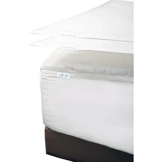 Spannbettlaken mit Reißverschluss – inklusive 1 Spannbetttuch und 2 Bettlaken mit Reißverschluss – leicht zu wechseln, springt nicht ab, Doppelbettlaken – weiche Fadenzahl 600 Baumwolle Spannbettlaken