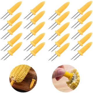 Vhger 20 stücke Edelstahl Maiskolben Halter, Maiskolben Halter, SchaschlikspießE Food Fruit Forks,Edelstahl Maiskolben Spieße, Maiskolbenhalter Mais Picks für BBQ, Grillen, Zuhause, Kochen