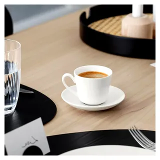 Villeroy und Boch Twist Weiß Mokka-/Espressotasse, 100 ml, Höhe: 6 cm, Premium Porzellan - Weiß