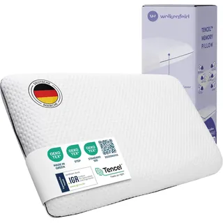 Nackenkissen WOLKENFELD "Eron Nackenstützkissen", weiß, B:40cm H:10cm L:60cm, Viskoschaum, Funktionskissen, Nackenkissen, Optimaler Support für Nacken, Rücken und Schultern – Tencel-Faser