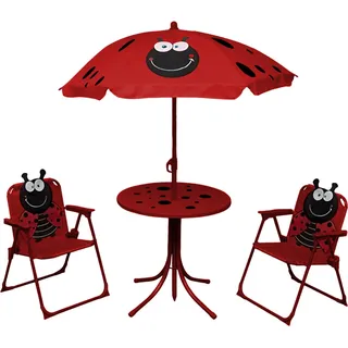 Wohnzimmer Ab Garten Tisch Mit Sonnenschirm für Kinder + 2 Sedioline Marienkäfer