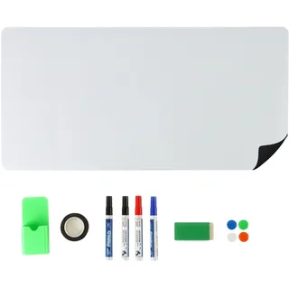Relaxdays Whiteboard Folie, H x B: 50 x 100 cm, 4 Stifte, 6 Magnete, Stiftebox, Klebeband, magnetisches Memoboard, weiß