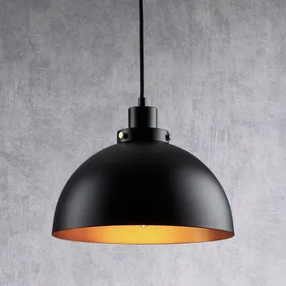 FORCOSO Pendelleuchte Schwarz Gold, Modern Industrial Hängelampe 1 Flammig