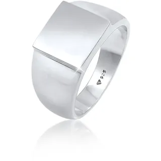 Siegelring KUZZOI "Ring Herren Siegelring Rechteckig Klassik 925 Silber" Gr. 54, silber, Fingerringe, Herren, 54, ohne Stein, Silber 925 (Sterlingsilber), 11mm, Siegelring