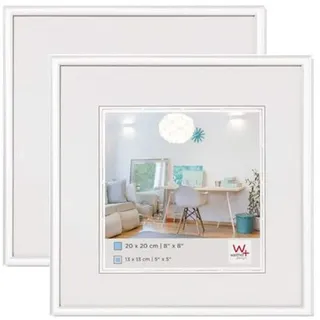 walther design KV330WD New Lifestyle Kunststoff Bilderrahmen, 30x30 cm, weiß, 2er Pack