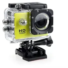 ZHUTA Action Kamera 1080P HD 2.0 Zoll Bildschirm Unterwasserkamera,3MP wasserdichte Sports Kamera mit Zubehör Kits,für Schwimmen Tauchen Fahrrad Motorrad usw(Gelb)