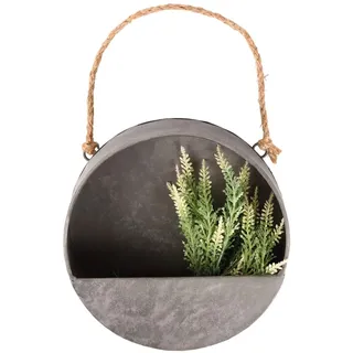 Esschert Design Blumenkasten, rund, S, D 20 x T 6,7 cm, Zink