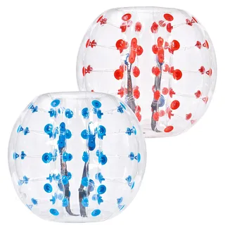 Vevor Aufblasbarer Bump Ball Bumper Stoßball 2 STK. 1,2 m x 1,03 m, Menschlicher Kollisionsball, PVC-Körperblasen-Bounce-Ball für Outdoor-Aktivitäten, Rote+Blaue Punkte