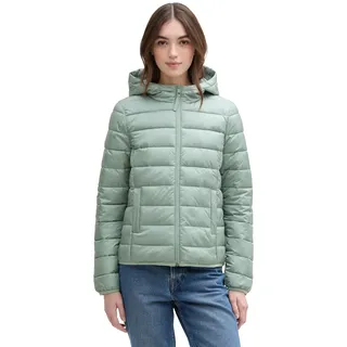 TOM TAILOR Denim Damen Lightweight Steppmantel mit Kapuze,28991 - gleam jade green, XS