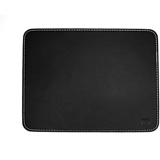 Ewent Professionelles Mauspad aus Kunstleder, Ergonomisches Mousepad für Optische und Laser Mäuse, rutschfest, Strapazierfähig, Schreibtischschutz für Büro, Homeoffice und Gaming, Schwarz