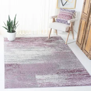 SAFAVIEH Quadratischer Teppich 122 x 122 cm - Adirondack Collection - Modern Design, Grau & Lila, Pflegeleichte Synthetikmischung, Ideal für Wohnzimmer, Schlafzimmer, Büro
