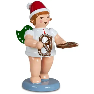 Bäckerengel Weihnachtsengel mit Brezel mit Mütze Höhe ca 6 cm NEU Erzgebirge Hol