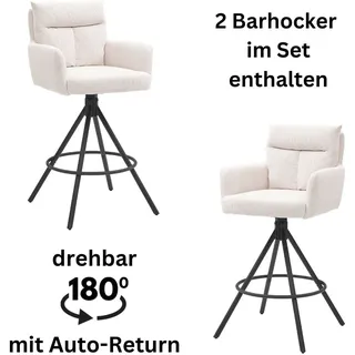 Stolkom Barhocker Sofia 54 x 60 x 103,5 cm Beige/Schwarz