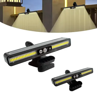 Surplex Solarlampen für Außen, 2 Stück Clip-on Solarleuchte mit Bewegungsmelder, 2 Montagearten 3 Modi Wandleuchte mit 36 LEDs, IP65 Wasserdichte Solar Light für Garten Zäune Camping Diele