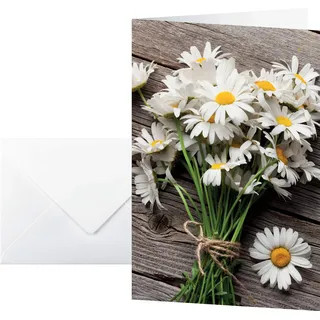 Sigel DS105 Grußkarten Summery DIN A6, 10er Set mit Umschlag, ideal zum Bedrucken