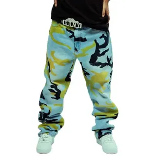 Grimey The Strait Talk All Over Print Regular Jeans - Washed Camo - S