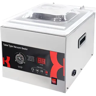 Berger & Schröter | Kammer Vakuumgerät Vakuumierer Vakuummaschine DZ-260-C Schweißnaht 71,6 Liter/Minute Unterdruckmanometer & Schweißautomatik, Silber