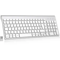 cimetech Tastatur Kabellos Ergonomisch Flache Tasten 2,4 GHz Wireless Keyboard mit USB Empfänger Funktastatur QWERTZ Layout 10m Reichweite Kompatibel mit PC, Desktop, Notebook, Laptop, Windows