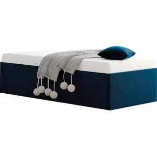 Westfalia Schlafkomfort Polsterbett »Amrum« in Samtvelours ohne Kopfteil, mit und ohne Bettkasten erhältlich, blau