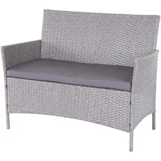 MCW Poly-Rattan Gartenbank Hellgrau, Grau , Kunststoff , 106x83x60 cm , Gartenmöbel, Gartenbänke