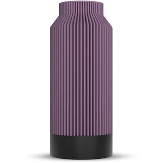 ebenkunst Kontura Vase 25 cm bruchsicher wasserdicht Blumenvase Lila | Wasserdichter PCTG-Einsatz, herausnehmbar & bis 55 °C spülmaschinenfest, moderne & bruchsichere Bio-PLA-Vase, Made in Germany