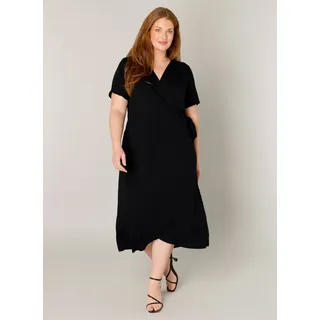 Base Level Curvy Wickelkleid »Abbie« Weich fließende Viskose-Mischqualität, schwarz