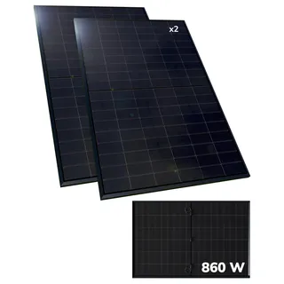 ESUNRA Create your Energy - 2x 430W bifaziale Solarpaneele - ALL BLACK - TOPCon-Technologie - Wirkungsgrad 22% - je 2 Verlängerungskabel (1,2m)