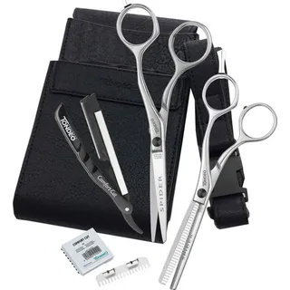 Tondeo Spider Scheren Set Offset 5,5 Zoll +Klingen +Messer+Tasche 5845