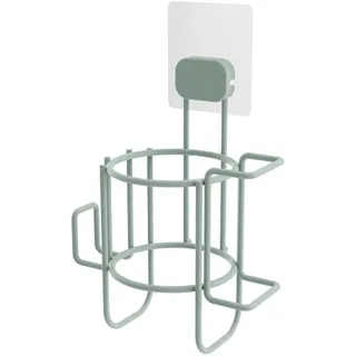 Compactor - Föhnhalter ohne Bohren aus pulverbeschichtetem Metall, selbstklebend und repositionierbar, 16.8 x 12.2 x 26 cm, Grün, Größe L, Serie GRENA