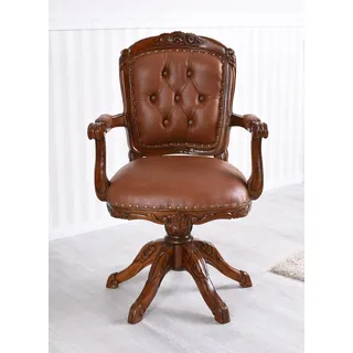 Ledersessel Schreibtisch Stuhl Bürostuhl Mahagoni Sessel Ledersessel Drehsessel